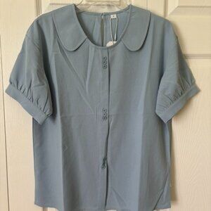 Light Blue Button Down Ladies top
